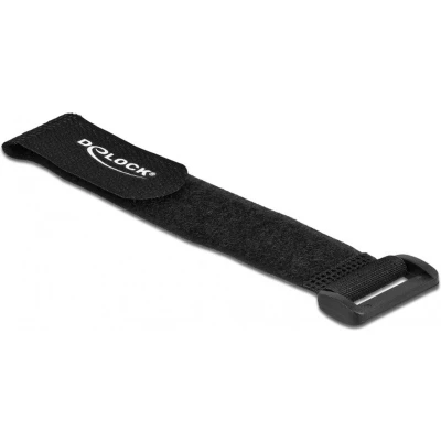 Afbeelding van Klittenband kabelbinders met gesp 190 x 25mm / zwart (5 stuks)