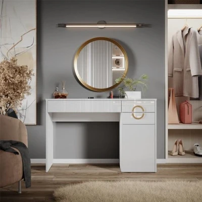 Afbeelding van Vicco Opmaaktafel Adela, Wit, 115 cm met 3 laden