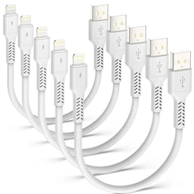 Afbeelding van 20cm iPhone Oplaadkabel Kort, [5Stuks 0.2M] ADILIFT USB A naar Lightning Kabel Data Sync Oplader Cable Lead voor 11 Pro Max Xs X XR 8 7 6s 6 plus SE 5 iPad Zwart