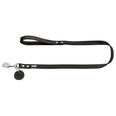 Afbeelding van Hunter Looplijn Leder Zwart Hondenriem 110x1.6 cm