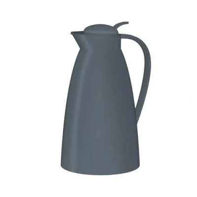 Afbeelding van alfi Eco 1,0 l, donkergrijs, thermosfles met hygiënisch inzetstuk van gehard glas kunststof, schroefsluiting comfortabele drukknop, gieten één hand, ideaal als koffiezetapparaat,