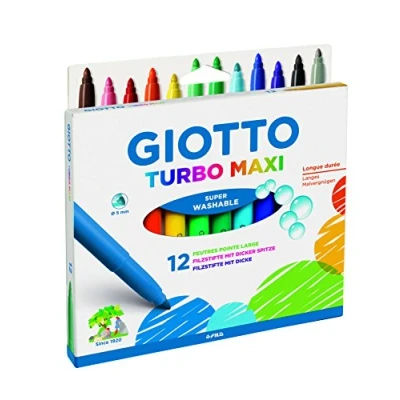 Image de 12 Feutres de coloriage GiottoTurbo Maxi pointe large