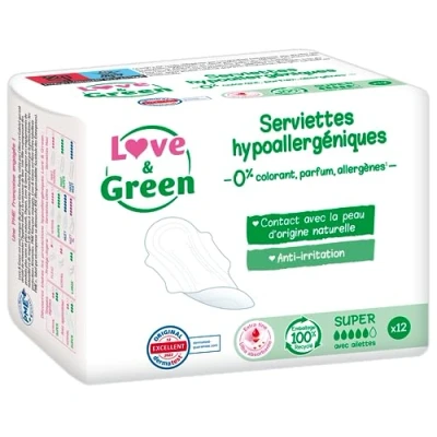 Afbeelding van Love &amp; Green Hypoallergene Super 12 Servetten
