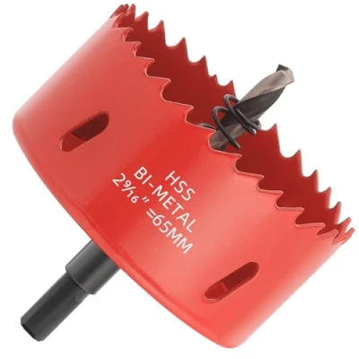 Afbeelding van GARHWAL HSS M42 Bi metalen gatenzaag, 65 mm, met adapter en centreerboor, ideaal voor hout, kunststof, gipsplaten, multiplex metalen, zaagdiepte tot 32 mm
