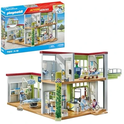 Image de Playmobil Action Heroes 71615 Hôpital aménagé avec toit végétal