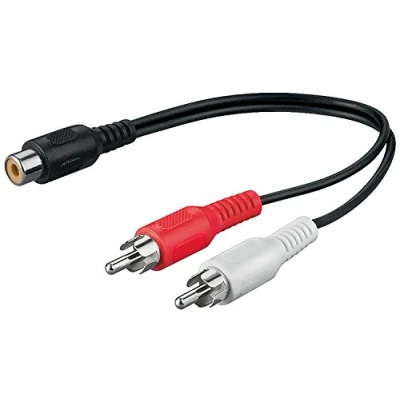 Afbeelding van Subwoofer/Tulp stereo (m) Tulp mono (v) audio adapter 0,20 meter