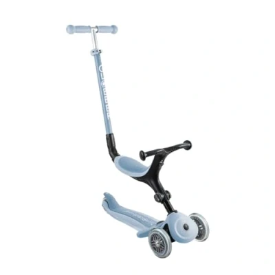 Afbeelding van Schaalbare 3 wiel scooter GLOBBER ACTIVE ECOLOGIC Cassis Blue Gerecycled plastic Drager Brede zitting 15 maanden tot 9 jaar