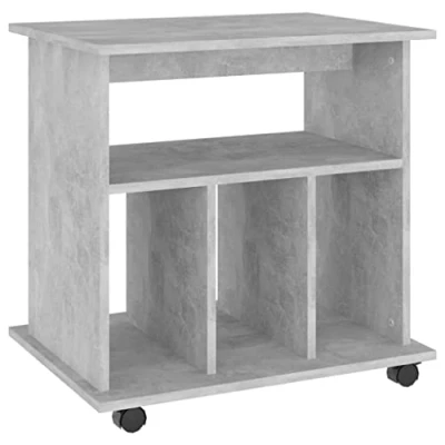Afbeelding van vidaXL Kast met wieltjes, betongrijs, 60 x 45 cm, bewerkt hout