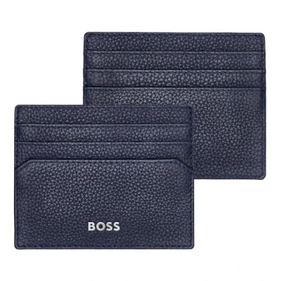 Afbeelding van HUGO BOSS Leren Kaarthouder Classic Grained Card Holder Dark Blue Donkerblauw
