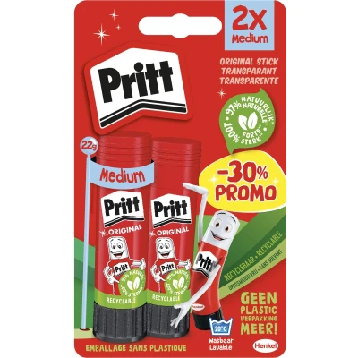 Afbeelding van Lijmstift pritt stick original 2x 22gr promo