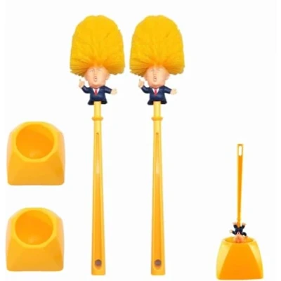 Afbeelding van Trump brosse de toilette, nettoyage Donald avec support, toilette amusante, pour toilettes, long manche et support rangement, convient le