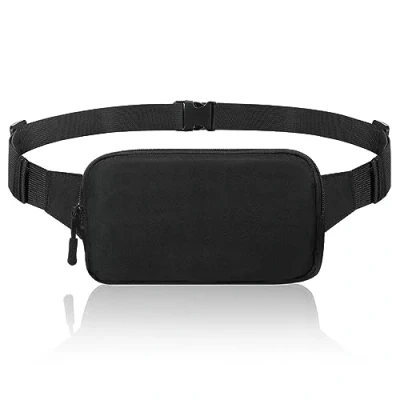 Afbeelding van MoKo Heuptas van nylon met verstelbare schouderbanden en ritssluiting voor sport, hardlopen, reizen, autorijden, wandelen, zwart