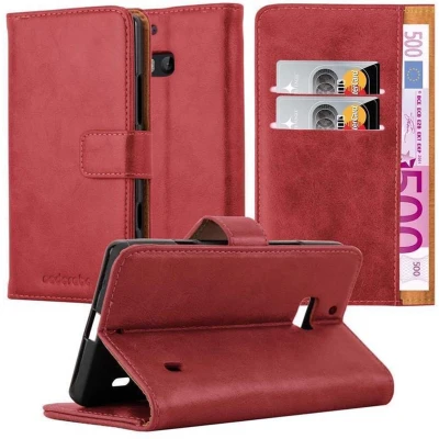 Afbeelding van Cadorabo Hoesje geschikt voor Nokia Lumia 929 / 930 in WIJN ROOD Beschermhoes met magnetische sluiting, standfunctie en kaartvakje Book Case Cover Etui