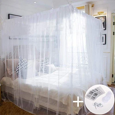 Afbeelding van Faburo Vierkant muggennet, 2,2 m x 2 m, groot formaat, bedden, frame, canvas voor effectieve isolatie van muggen