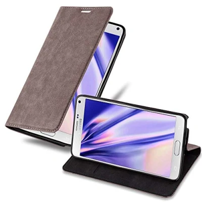 Afbeelding van Cadorabo Hoesje geschikt voor Samsung Galaxy NOTE 4 in KOFFIE BRUIN Beschermhoes met magnetische sluiting, standfunctie en kaartvakje Book Case Cover Etui