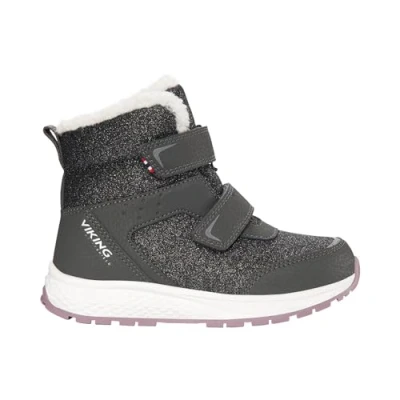 Afbeelding van Viking Equip WARM WP Unisex Snowboots voor kinderen, Maat: 31, Charcoal/dusty pink Imitatieleer/ textiel