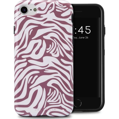 Afbeelding van Selencia Hoesje Geschikt voor iPhone 6 / 6s 7 8 SE (2020) (2022) Vivid Backcover Trippy Swirl Dark Rose