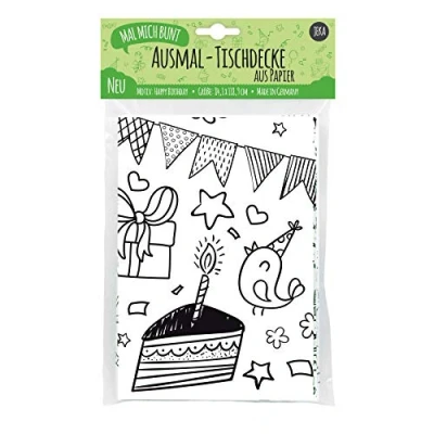 Afbeelding van Kleurpapier tafelkleed, Patroon: Verjaardag, Kleurplaten Verjaardag Verjaardagsfeest Decoratie, Activiteiten voor Kinderen