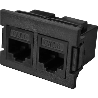 Afbeelding van Plenty 2x RJ45 CAT6 Gigabit uitbreidingsmodule voor Prolink stekkerdozen / zwart
