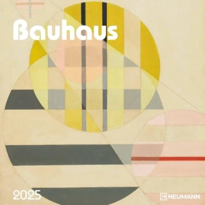 Afbeelding van Bauhaus 2025 Broschürenkalender, 30x30cm, Wandkalender mit ausgewählten Kunstwerken, internationalen Feiertagen, Mondphasen und viel Platz für Notizen