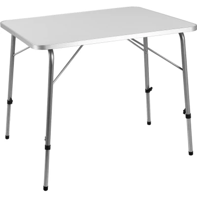 Afbeelding van Casaria Campingtafel Inklapbaar Verstelbaar 80 x 54 cm Zilver Wit