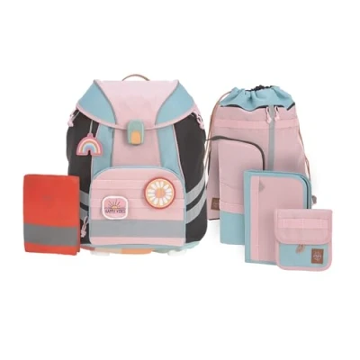 Afbeelding van Lässig Unique schoolset uniseks kind schooltassenset, roze/blauw/zwart, one size