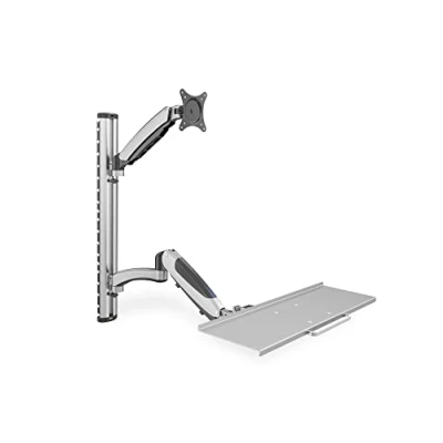 Afbeelding van Digitus DA 90354 Monitor wandbeugel 1 voudig 38,1 cm (15) 68,6 (27) Zwart, Zilver In hoogte verstelbaar, Toetsenbordhouder, Kantelbaar, Zwenkbaar,