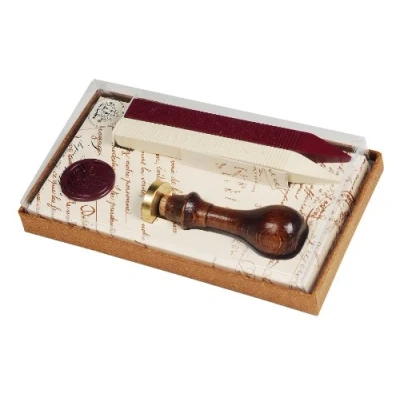 Afbeelding van Jacques Herbin Zegelwax Sealing Wax Rood Wit 2 Was staven 1 Stempel Lelie afdruk