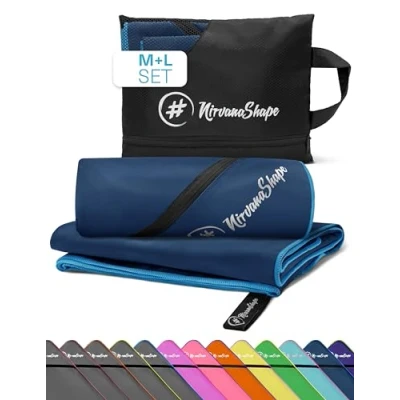 Afbeelding van NirvanaShape ® Microvezelhanddoeken, absorberend, licht, sneldrogend, badhanddoeken, reishanddoeken, sporthanddoeken, ideaal voor reizen, sport, yoga, sauna