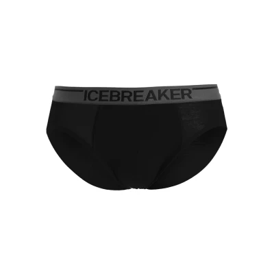 Afbeelding van Icebreaker Merino Anatomica Briefs Slip, Heren, Maat: Large, Black/monsoon