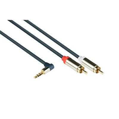 Afbeelding van GC 3,5mm Jack haaks Tulp stereo audio slim kabel 5 meter