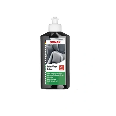 Afbeelding van SONAX Leerreiniger voor het interieur van de auto, reiniging, verzorging en verfraaiing kleuren, met appelwas, waterafstotend, 250 ml, artikel 02911410 290