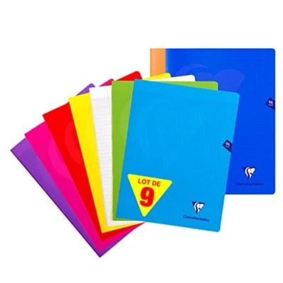 Afbeelding van Clairefontaine Mimesys 323361AMZC Notitieboek, 24 x 32 cm, 96 pagina&#039;s, 90 g: 7 in grote ruitjes (blauw, rood, geel, groen, paars, roze en kleurloos) + 2 kleine (marineblauw oranje)