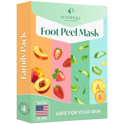 Afbeelding van Plantifique Voetpeelingmasker, speciale editie, 4 paar masker voor zeer droge en beschadigde voeten peeling voetmasker