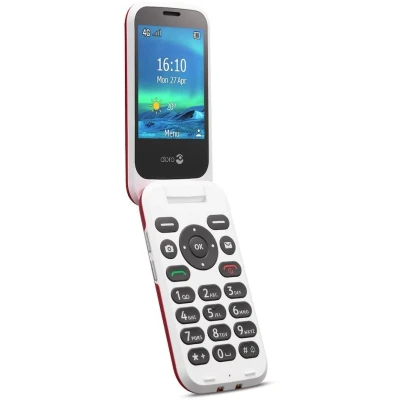 Afbeelding van Doro 6820 Rood/Wit met Proximus abonnement 150 minuten + 5000 MB 4G