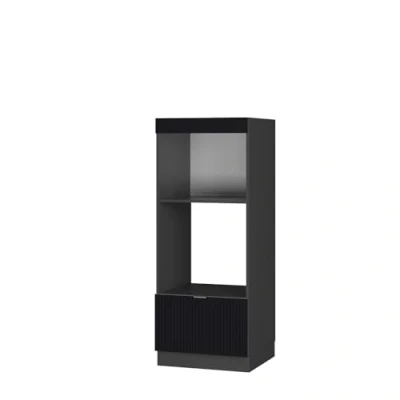 Afbeelding van Vicco Magnetronkast Fame Line, Zwart gestreept/Antraciet, 60 cm open