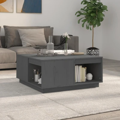 Afbeelding van Salontafel 80x81x36,5 cm massief grenenhout grijs