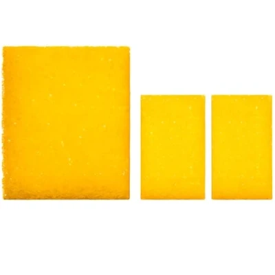 Afbeelding van BricolagePro 3 schoonmaaksponzen zilversteen, witte steen en kleisteen. Reinigt zonder krassen XXL: 12 x 10 4 cm S: 6