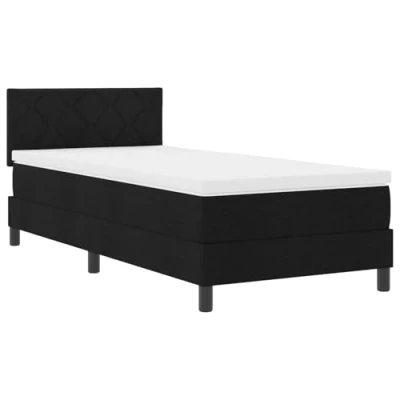 Afbeelding van vidaXL Boxspring Bed met Matras &amp; LED Zwart 90x200 cm Stof