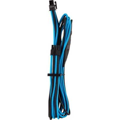 Image de CORSAIR Premium individually sleeved (Type 4, Generation 4) Câble d&#039;alimentation 8 broches EPS12V (F) verrouillé pour (4+4) 75 cm noir, bleu (pack de 2)