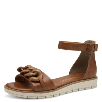 Afbeelding van Marco Tozzi Sandalen, Dames, Maat: 39, Cognac Hoogwaardig imitatieleer