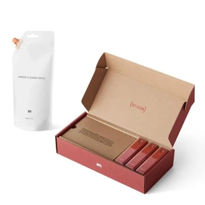 Afbeelding van AM Set van 3 x 200 ml navulbare schermreiniger, alles in één microvezeldoek voor computers, telefoons, iPads, laptops en smart displays