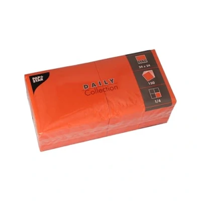Afbeelding van PAPSTAR, 150 servetten &quot;Daily Collection&quot;, 4 24 x cm gevouwen, Nectarine