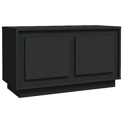 Image de vidaXL Meuble TV noir 80x35x45 cm bois d&#039;ingénierie826310