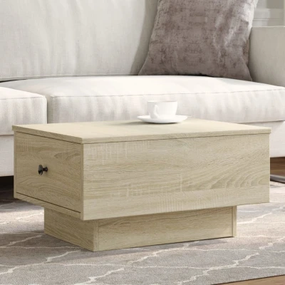 Afbeelding van Salontafel 60x45x31 cm bewerkt hout sonoma eikenkleurig