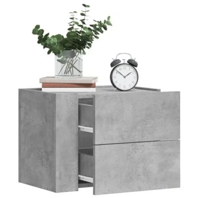 Afbeelding van vidaXL Nachtkastjes 2 st wandgemonteerd 45x30x35 cm betongrijs