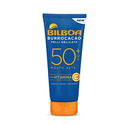 Afbeelding van Bilboa Crème Solaire Protection Visage et Corps SPF 50+ avec Vitamine C Hydrate, Nutre Protège Idéal pour les poils sensibles Dermatologiquement testés Tube de 180 ml