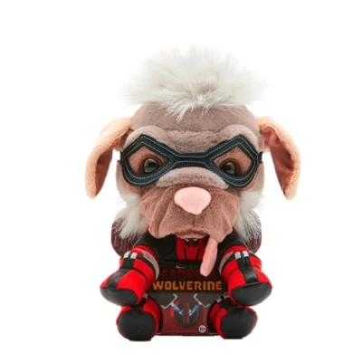 Afbeelding van Disney Marvel Dogpool pluche dier (26 cm) gedetailleerd uit de film Deadpool &amp; Wolverine, speelgoed voor fans en verzamelaars vanaf 15 jaar