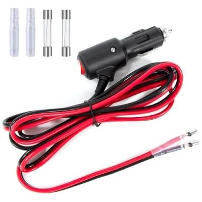 Afbeelding van GUNGY auto sigarettenaansteker stopcontact met schakelaar 12 V/24 V stekker verlengkabel 2 m 14 AWG 15 A zekering voor SUV camper