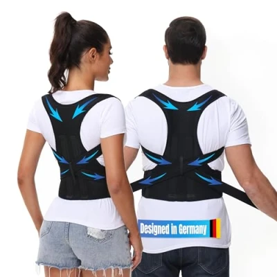 Afbeelding van DONNER KRAFT Houdingscorrector voor mannen en vrouwen: rughoudingscorrector houdingscorrectie riem vrouwen verstelbare ademende houdingstrainer + e book gids (L)